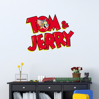 wildartcreation 50 cm Wall Decals ' TOM AND JERRY ' Wall Stickers (PVC Vinyl,50cm x 40cm )518 Self Adhesive Sticker(Pack of 1)