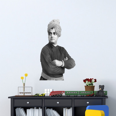 Divine studio 50 cm Wall Decals ' swami vivekananda ' Wall Stickers (PVC Vinyl,50cm x 86cm )472 Self Adhesive Sticker(Pack of 1)