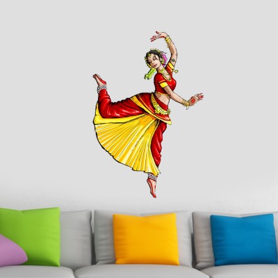 Divine studio 38 cm Wall Decals ' dancing girl ' Wall Stickers (PVC Vinyl,38cm x 57cm )545 Self Adhesive Sticker(Pack of 1)