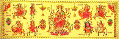 SUNINOW 20.32 cm nav durga maa wall sticker Self Adhesive Sticker(Pack of 1)
