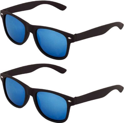 Shiv Rectangular, Retro Square Sunglasses(For Women, Blue, Blue)