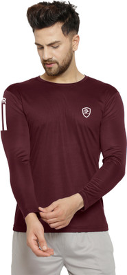 Cruister Printed Men Round Neck Maroon T-Shirt