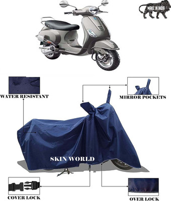 SKIN WORLD Two Wheeler Cover for Vespa(Vespa VXL 125, Blue)