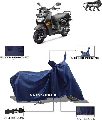 SKIN WORLD Two Wheeler Cover for Honda(Cliq, Blue)
