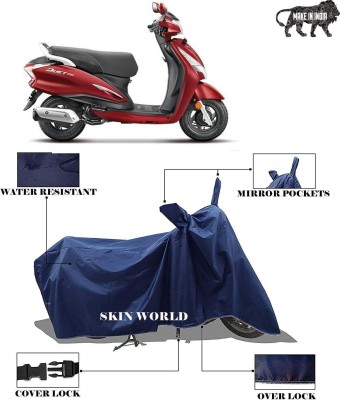 SKIN WORLD Two Wheeler Cover for Hero(Duet, Blue)