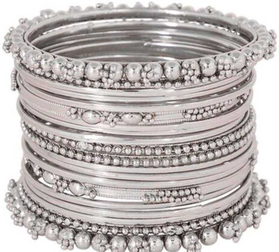 whatowear Metal Bangle Set(Pack of 2)