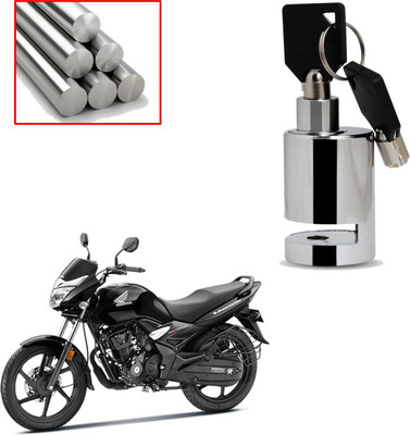 DAZZRIDE Lock for Bike and Motorcycle (Chrome)_Disk_Round_Lock Disc Lock(Silver)