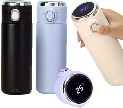 Iktu Vacuum Insulated Water Bottle LED Temperature Display SUS304 Stainless Steel Flask 420 ml Flask(Pack of 1, Multicolor, Steel)