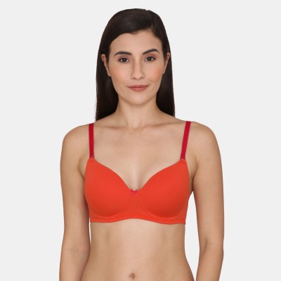 ZIVAME Women T-Shirt Lightly Padded Bra(Red)