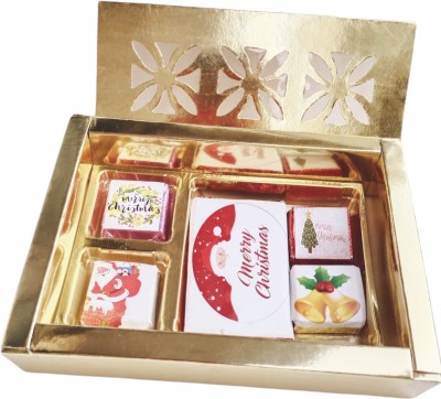 Cake House & Chocolate Land Golden X - Mas Box With Chocolate (70gm) Crackles(70 g)