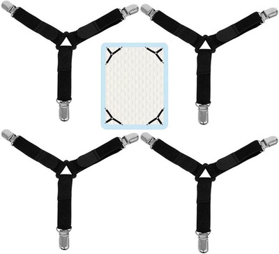 COSKIRA Sheet Clip 15 Polyester, Steel, Plastic Lock Present(Set of 4, Black)