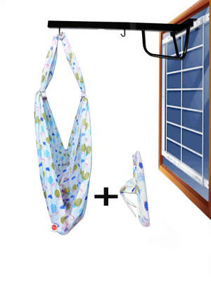 VParents fruity Baby Swing Cradle Cloth with Seperator and metal window(Blue)(Blue)