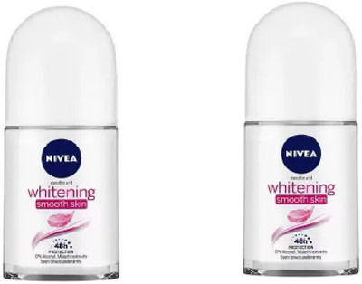 NIVEA WHITENING SMOOTH SKIN WOMEN ROLL-ON EACH 25ML PACK OF 2 Deodorant Roll-on  -  For Women(50 ml, Pack of 2)
