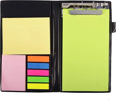 DALUCI Memo Note Pad / Memo Note Book With Sticky Notes & Clip Holder In Diary Style A5 Memo Pad 50 Pages(Green, Pack of 2)