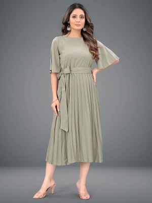 ARG Women A-line Light Green Dress