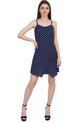 ART OF CLOTHING Women Wrap Blue Above Knee/Mid Thigh Length Dress