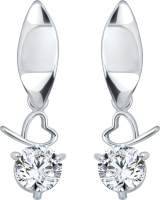 Vivaana Vighnaharta Enchanting Solitaire CZ Rhodium Plated earring for Girls and Women Cubic Zirconia Alloy Drops & Danglers