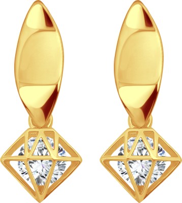 Vivaana Vighnaharta Broken Heart solitaire CZ Gold Plated earring for Girls and Women Cubic Zirconia Alloy Drops & Danglers