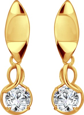 Vivaana Vighnaharta Solitaire LOVE Heart CZ Gold Plated earring for Girls Cubic Zirconia Alloy Drops & Danglers