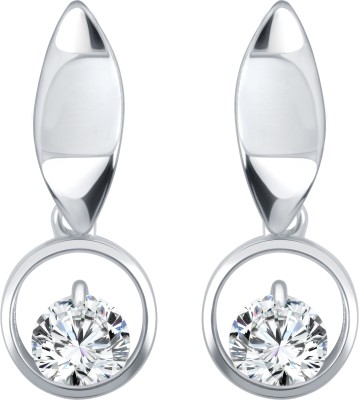 Vivaana Valentines Attach Solitaire CZ Rhodium earring for Girls and Boys Cubic Zirconia Alloy Drops & Danglers
