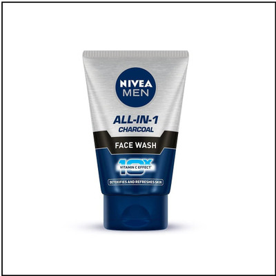 NIVEA ALL-IN-1 (CHARCOL) FACE WASH FOR MEN 100ML SET OF 1 Face Wash(100 g)