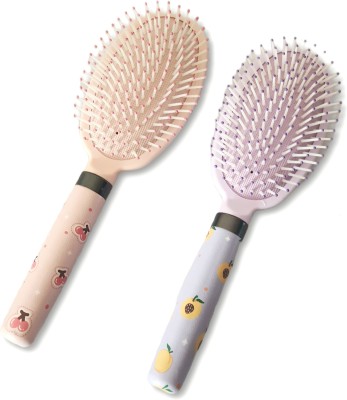 Tiamo Paddle oval purple and pink hair brush for daily hairstyling