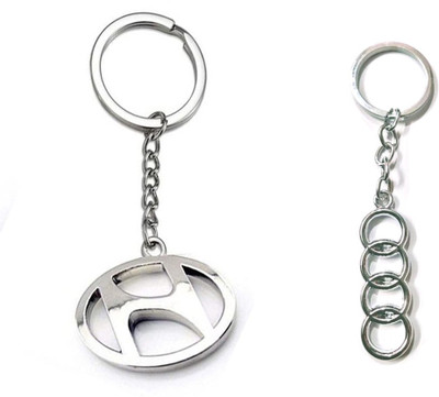 Jainsburys Audi,Hyundai Logo silver metal Keychain best quality keychain Key Chain