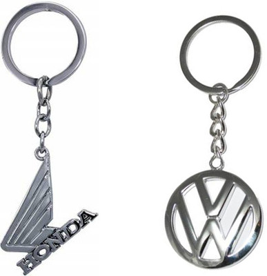 JAINSON MARTIN Combo of Volkswagen & Wings Honda Logo Metal Keychain Key Chain