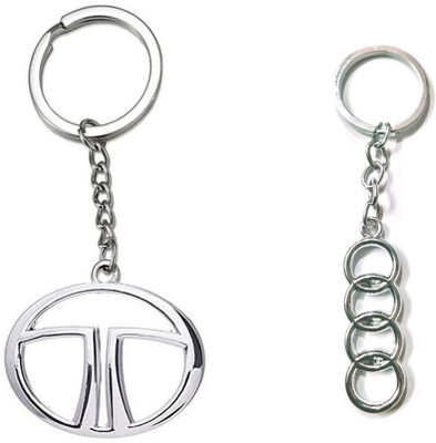 Jainsburys Audi,Tata Logo silver metal Keychain best quality keychain Key Chain