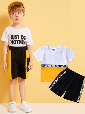 Lofn Baby Boys & Baby Girls Casual T-shirt Three Fourth Pant(Multicolor)