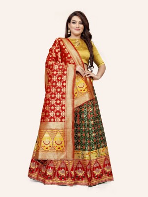 DISHWA Self Design Semi Stitched Lehenga Choli(Multicolor)