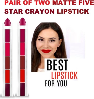 YAWI DAILY USE PERFECT FIVE STAR 5 IN 1 MULTI MULTI SHADES MATTE LIPSTICK(Multi Shade, 12 g)