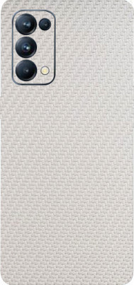 AsSkin Oppo Reno 5 Pro, oppo reno 5 pro Mobile Skin(Ultra Super White Carbon Fiber With High Matte Finish..,)