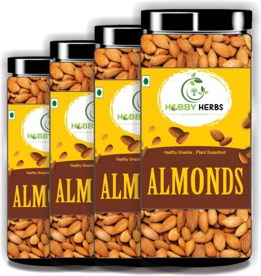Hobby Herbs Raw Almonds 800gm | Badam Giri | California Almonds Almonds(4 x 200 g)