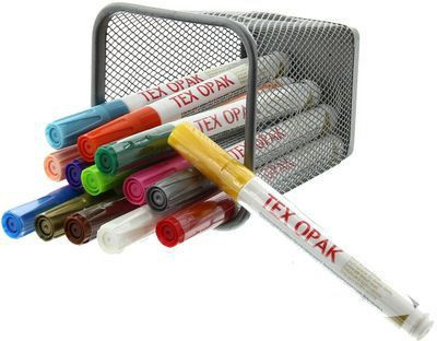 Darwi Tex Opak Waterbased Fabric Paint Marker Set - 12 Colors x 2mm (6 ml)(Set of 12, Multicolor)