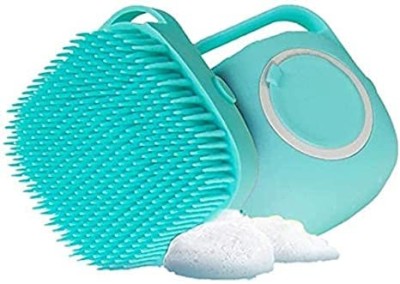 DogTrust Bath Brush Body Scrubber Shampoo Dispenser Tick Remover for Shower Bathing Grooming Gloves for Dog & Cat(Blue, Medium)