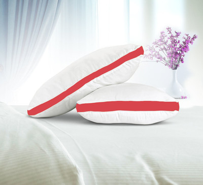 Linenovation Gussat Pillow Microfibre Solid Sleeping Pillow Pack of 2(Red)