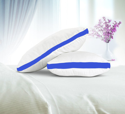 Linenovation Microfibre Solid Sleeping Pillow Pack of 2(Nevy Blue)