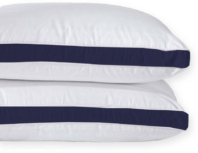 EVERDECOR Luxury Soft gusset pillow Microfibre Solid Sleeping Pillow Pack of 2(Dark Blue)