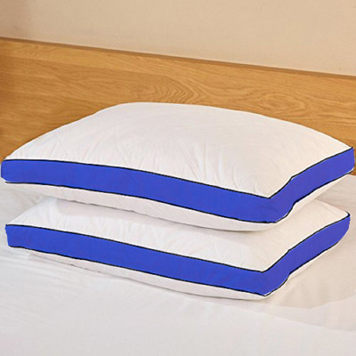 EVERDECOR Luxury Soft gusset pillow Microfibre Solid Sleeping Pillow Pack of 2(Nevy Blue)