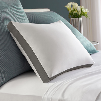 CRAZY WORLD Luxury gusset pillow Microfibre Solid Sleeping Pillow Pack of 1(Grey)