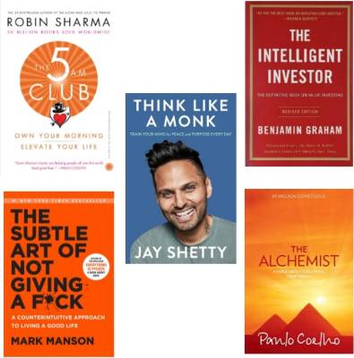 Combo Of 5 Best Self Help Books: 5am Club, The Subte Art, Intelligent  Investorr, Alchemmist (English, Paperback) (Paperback, Robin Sharma, Jay  Shetty, Mark Manson, James Clear, Paulo Caoelho) - Price History