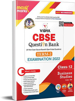 Vidya Cbse Question Bank For Class 12 Term 2 Board Exam 2022 Business Studies By Maxx Marks(Paperback, VIDYA EDITORIAL BOARD)