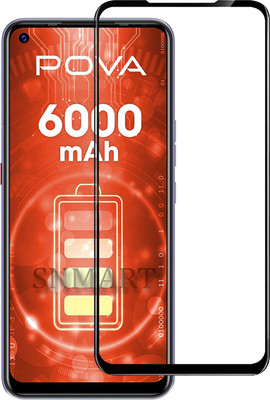 SNMART Edge To Edge Tempered Glass for Tecno Camon 16, Tecno POVA(Pack of 1)