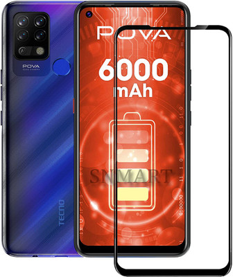 SNMART Edge To Edge Tempered Glass for Tecno Camon 16, Tecno POVA(Pack of 1)
