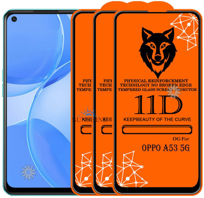 SUNSHINE Tempered Glass Guard for OPPO-A53 5G Edge to Edge Tempered Glass(Pack of 3)