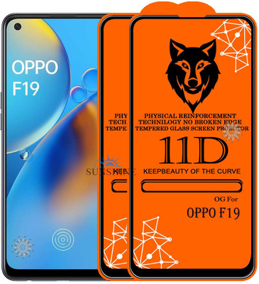 SUNSHINE Tempered Glass Guard for OPPO-F19 Edge to Edge Tempered Glass(Pack of 2)