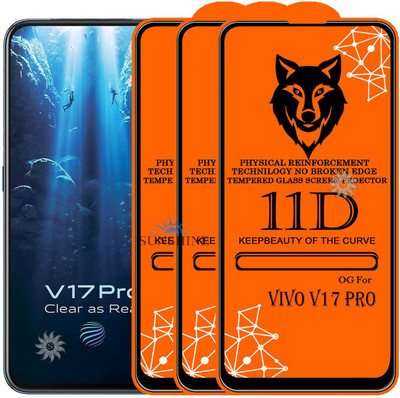 SUNSHINE Tempered Glass Guard for VIVO-V17 PRO Edge to Edge Tempered Glass(Pack of 3)