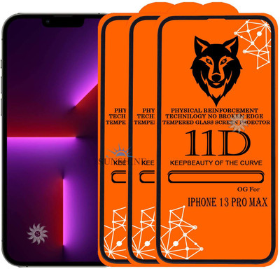 SUNSHINE Tempered Glass Guard for IPHONE-13 PRO MAX Edge to Edge Tempered Glass(Pack of 3)