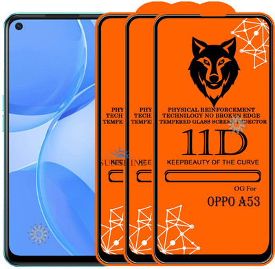 SUNSHINE Tempered Glass Guard for OPPO-A53 Edge to Edge Tempered Glass(Pack of 3)